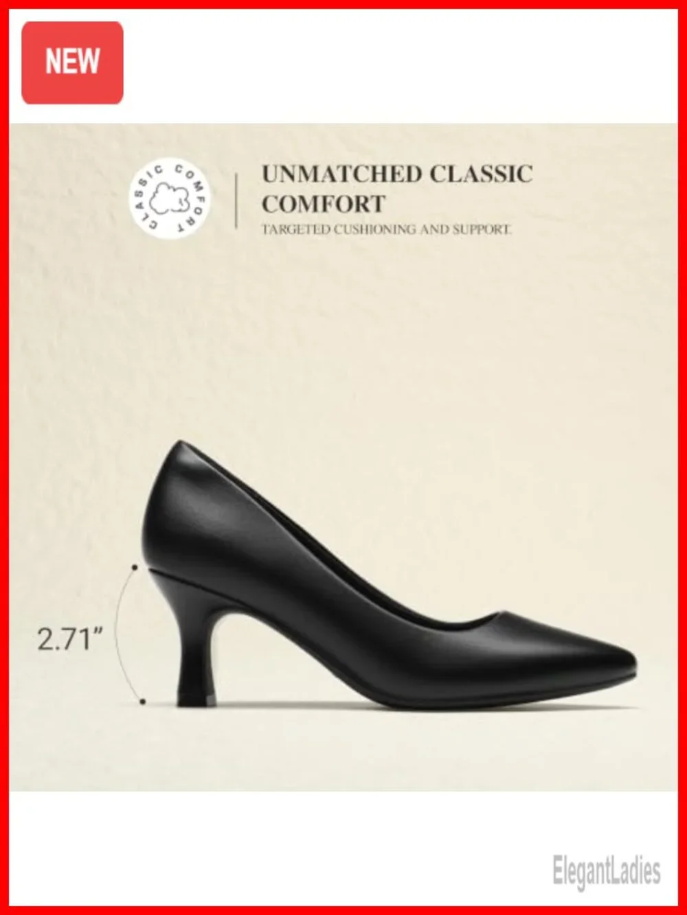 Women's Pointed Toe Kitten Heels Pumps with Arch Support & Cushioned Insole